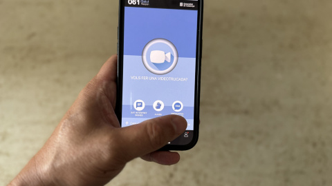 Imatge d'una videotrucada a través de l'app 061 Salut Respòn.