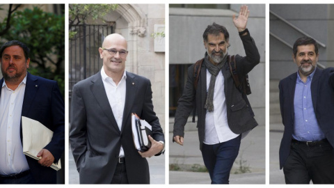 El exvicepresidente del Govern Oriol Junqueras, el exconseller Raül Romeva, el expresidente de la ANC Jordi Sánchez y el presidente de Omnium Cultural Jordi Cuixart.