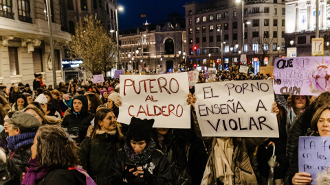 26/09/2024 Miles de personas durante la manifestación convocada por el Movimiento Feminista de Madrid por el Día Internacional de la Mujer. Foto de archivo.