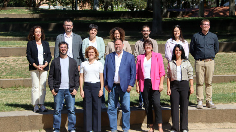 Oriol Junqueras i Elisenda Alamany presentant la proposta d'equip de la nova permanent d'ERC de la seva candidatura al congrés del partit.