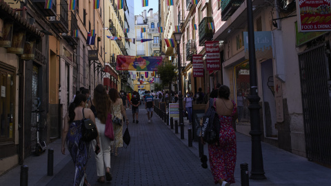 Barrio de Chueca durante la celebración del Día Internacional del Orgullo LGTBI. Foto de archivo.