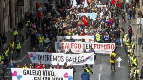 Manifestación en defensa del gallego el pasado 17 de mayo con motivo del Día das Letras Galegas