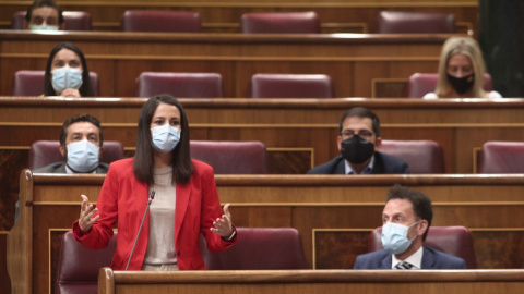 La líder de Cs, Inés Arrimadas, interviene en la primera sesión de control al Gobierno en el Congreso, en Madrid. EUROPA PRESS/E. Parra. POOL