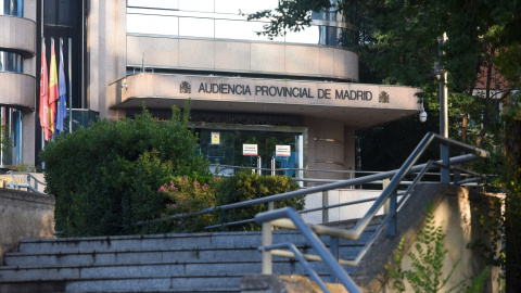 Entrada de la Audiencia Provincial, a 11 de septiembre de 2023, en Madrid.