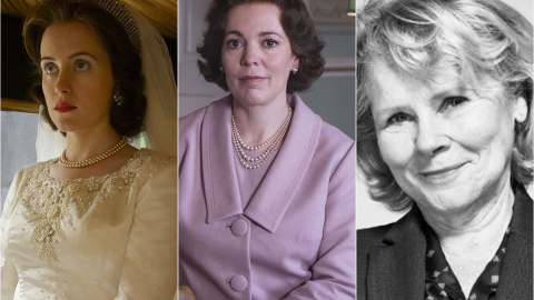 Claire Foy, , Olivia Colman e Imelda Staunton como Isabel II en 'The Crown'.