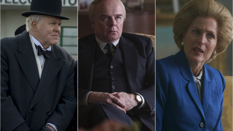 John Lithgow como Winston Churchill, Jason Watkins como Harold Wilson y Gillian Anderson como Margaret Thatcher.