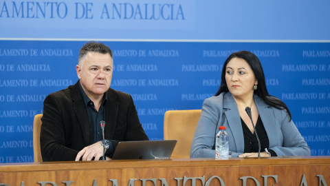 Los portavoces del Grupo Parlamentario Por Andalucía, Juan Antonio Delgado y Alejandra Durán. Archivo.