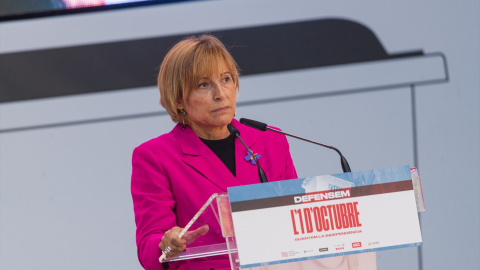 01/10/2022 - La expresidenta del Parlament Carme Forcadell (ERC) durante el acto del Consell de la República (CdRep).