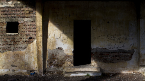 Casa abandonada en Evzoni donde se refugian algunas personas. - Cedida