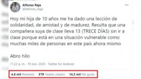 La lección de vida y amistad de una niña de 10 años con una compañera de colegio que ha conquistado las redes