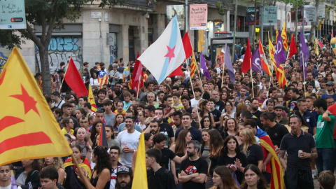 Manifestació de l'esquerra independentista pel centre de Barcelona l'11 de setembre