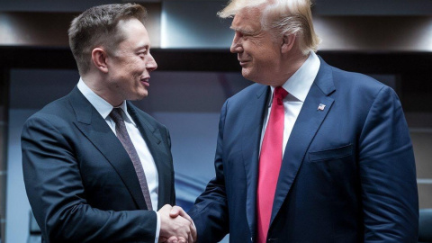 Elon Musk y Donald Trump, en una imagen generada con IA.