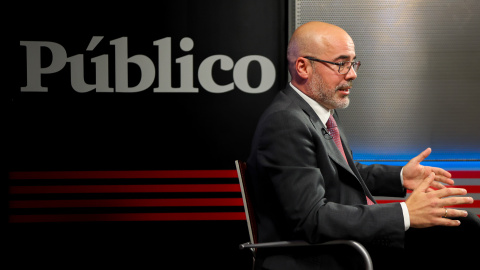 El delegado del Gobierno de España en la Comunidad de Madrid, durante un momento de la entrevista con Público.