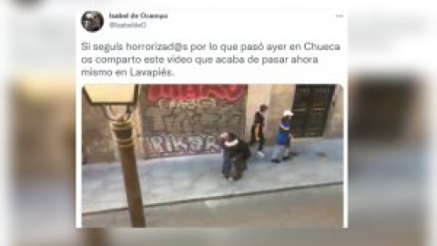 El momento captado por una tuitera en Lavapiés que invita a la esperanza tras la marcha nazi en Chueca