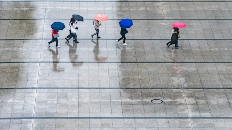 Lluvia y paraguas