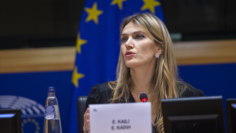 La exvicepresidenta del Parlamento Europeo Eva Kailí en una rueda de prensa. Imagen de Archivo.