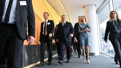 El presidente húngaro Viktor Orbán a su llegada a la reunión del Partido Popular Europeo.