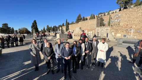 El Govern a l'ofrena floral al president Macià aquest diumenge a Barcelona.