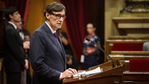 El president de la Generalitat, Salvador Illa, en el debat de política general al Parlament de Catalunya.