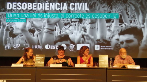 Acte sobre desobediència civil organitzat per Òmnium Cultural. Ander Zurimendi