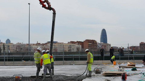 Obras de la estación del AVE de La Sagrera.