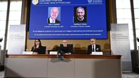 La Real Academia de las Ciencias Sueca anuncia el Nobel de Física de 2024 para John J. Hopfield y Geoffrey E. Hinton.