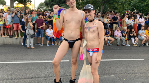 Asistentes a la manifestación del Orgullo LGTBI en Madrid 2019. /ESTEFANÍA ROSELLÓ