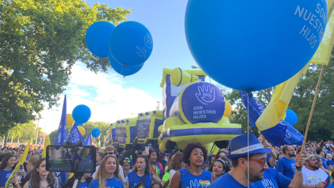 Familias por la gestación subrogada también participan en la manifestación del Orgullo 2019. /ESTEFANÍA ROSELLÓ