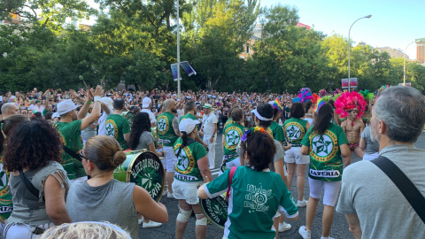 Una batucada tampoco podía faltar en la manifestación del Orgullo 2019. /ESTEFANÍA ROSELLÓ