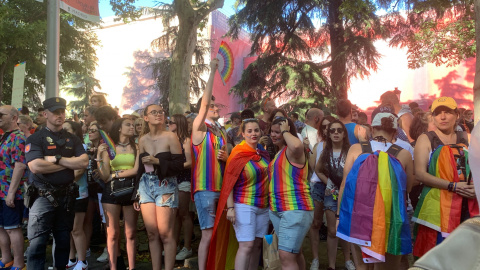 Algunos asistentes a la manifestación del Orgullo LGBTI. /ESTEFANÍA ROSELLÓ