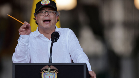 El presidente de Colombia, Gustavo Petro, durante una comparecencia.