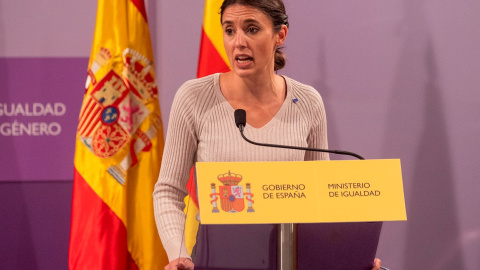 Irene Montero, ministra de Igualdad, en una rueda de prensa.