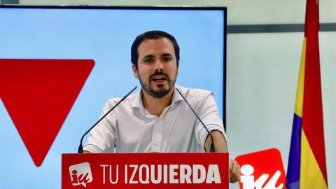 El coordinador federal de Izquierda Unida, Alberto Garzón, durante su intervención en la reunión de la Coordinadora Federal de IU. /EFE