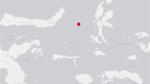 Localización del seismo. Alerta de tsunami en Indonesia tras un terremoto de 7,1 en la escala de Richter