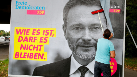 Cartel electoral de Christian Lindner, candidato a canciller.