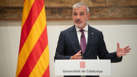 El alcalde de Barcelona, Jaume Collboni, ofrece una rueda de prensa tras su primera reunión institucional, en el Palau de la Generalitat