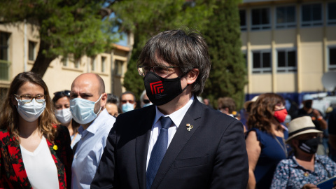 El expresident Carles Puigdemont durante el acto de celebración de los 60 años de Òmnium Cultural.