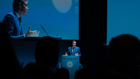 Pedro Sánchez, durante un acto celebrado este lunes en Barcelona.