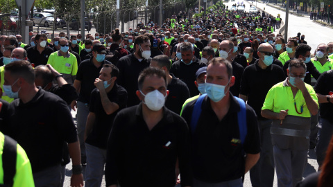 Mobilització dels treballadors de Nissan del passat maig a Barcelona.