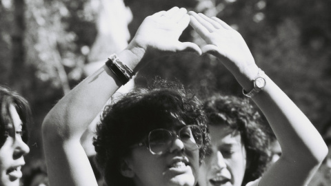 Protesta en Madrid a favor de las Once de Basauri y del derecho al aborto, en 1983.