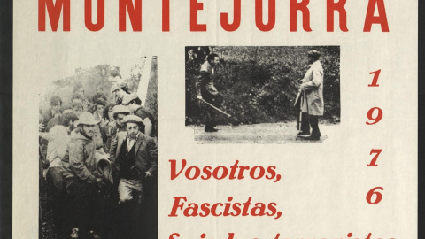 Cartel del Partido Carlista en el que culpaba a los fascistas de los sucesos de Montejurra