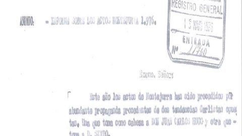 Estracto del informe de la Guardia Civil sobre los sucesos de Montejurra