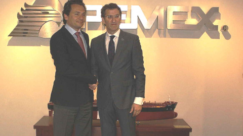 14/7/23 Emilio Lozoya, exdirector general de Pemex, y Alberto Núñez Feijóo, en 2014 en México.