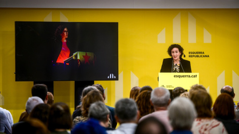 14/10/2024 - Marta Rovira, a la seu nacional d'ERC, en la conferència amb la qual ha fet balanç de la seva etapa com a secretària general.