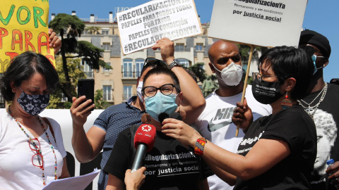 Una protesta per reclamar la regularització de persones migrades el juny de 2020