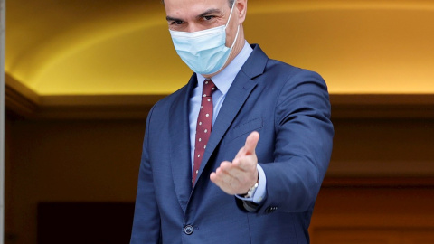 El presidente del Gobierno, Pedro Sánchez, en el Palacio de la Moncloa.