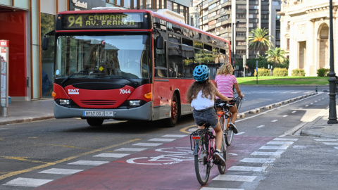 Un carril bici a la ciutat de València.