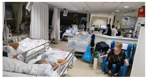 Las urgencias del Hospital La Paz de Madrid  colapsadas por 111 pacientes a 9 de enero de 2023