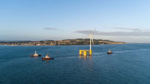 Parque eólico marino flotante Kincardine situado en Aberdeen (Escocia) y desarrollado por Cobra, la filial de ingeniería de ACS.