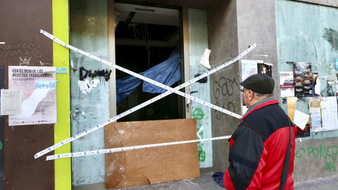 Local de Logroño donde hallaron los cuerpos de dos personas calcinadas.